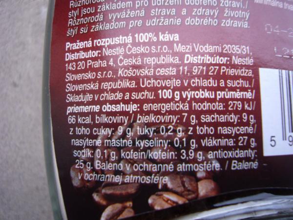 Složení Nescafé - Classic 100g